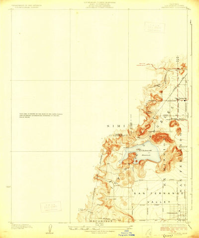 United States Geological Survey Chatsworth, CA (1927, 24000-Scale) digital map