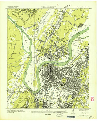 United States Geological Survey Chattanooga, TN (1936, 24000-Scale) digital map