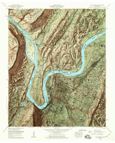 United States Geological Survey Chattanooga, TN (1958, 24000-Scale) digital map