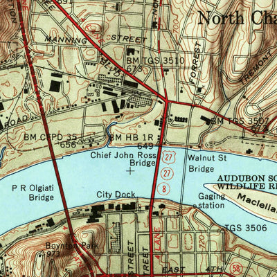 United States Geological Survey Chattanooga, TN (1958, 24000-Scale) digital map