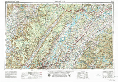 United States Geological Survey Chattanooga, TN-NC (1957, 250000-Scale) digital map