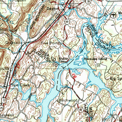 United States Geological Survey Chattanooga, TN-NC (1957, 250000-Scale) digital map