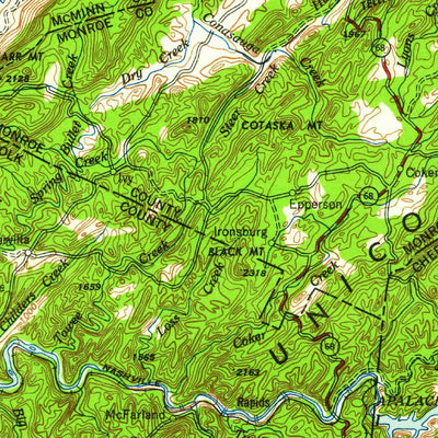 United States Geological Survey Chattanooga, TN-NC (1959, 250000-Scale) digital map