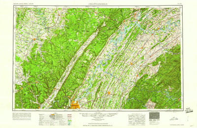 United States Geological Survey Chattanooga, TN-NC (1960, 250000-Scale) digital map