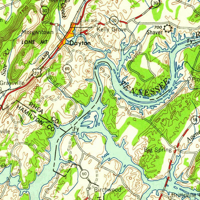 United States Geological Survey Chattanooga, TN-NC (1960, 250000-Scale) digital map