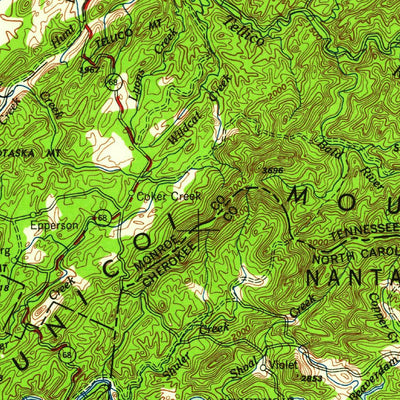 United States Geological Survey Chattanooga, TN-NC (1960, 250000-Scale) digital map