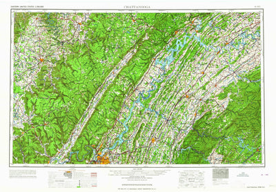 United States Geological Survey Chattanooga, TN-NC (1964, 250000-Scale) digital map