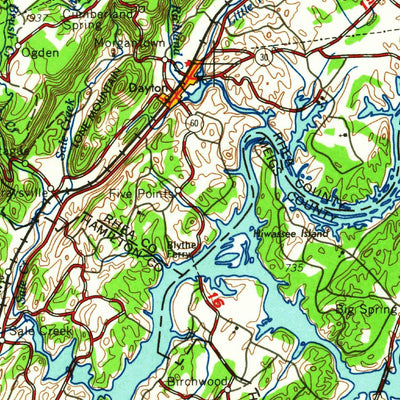 United States Geological Survey Chattanooga, TN-NC (1964, 250000-Scale) digital map
