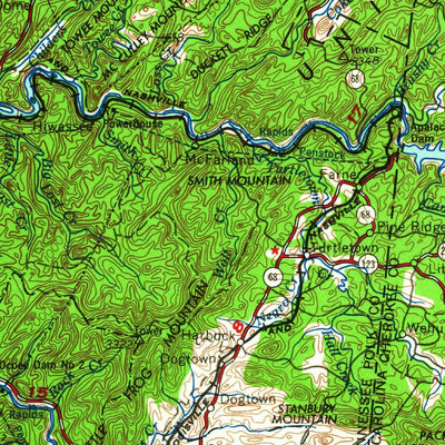 United States Geological Survey Chattanooga, TN-NC (1964, 250000-Scale) digital map