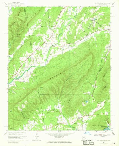 United States Geological Survey Chattoogaville, GA-AL (1967, 24000-Scale) digital map