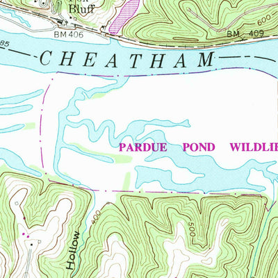 United States Geological Survey Cheatham Dam, TN (1957, 24000-Scale) digital map