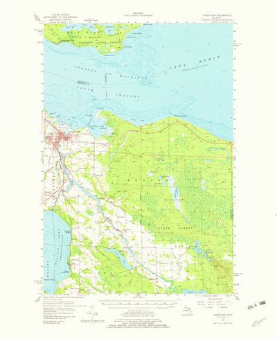 United States Geological Survey Cheboygan, MI (1957, 62500-Scale) digital map