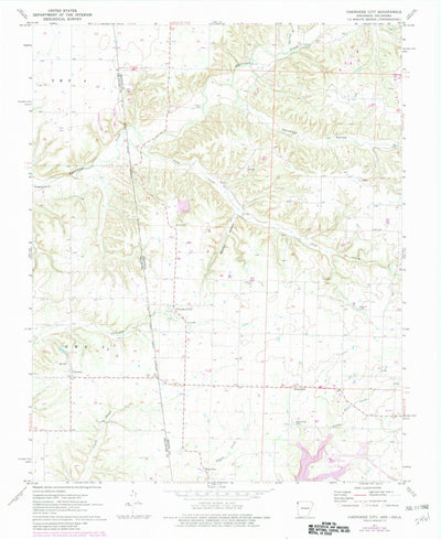 United States Geological Survey Cherokee City, AR-OK (1971, 24000-Scale) digital map