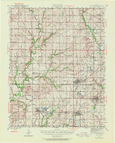 United States Geological Survey Cherokee, KS (1943, 62500-Scale) digital map