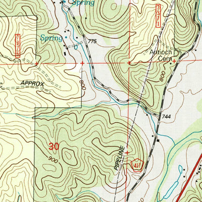 United States Geological Survey Cherokee Pass, MO (2000, 24000-Scale) digital map