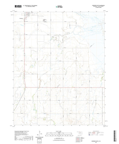 United States Geological Survey Cherokee South, OK (2022, 24000-Scale) digital map