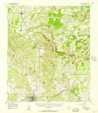 United States Geological Survey Cherokee, TX (1956, 62500-Scale) digital map