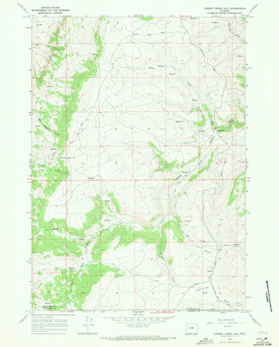 United States Geological Survey Cherry Creek Hill, WY (1967, 24000-Scale) digital map