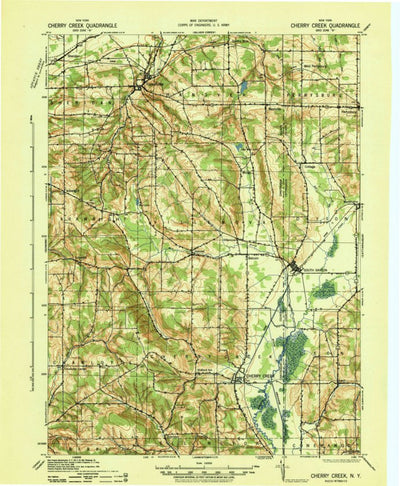 United States Geological Survey Cherry Creek, NY (1941, 62500-Scale) digital map