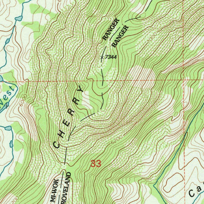 United States Geological Survey Cherry Lake North, CA (2001, 24000-Scale) digital map