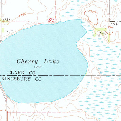 United States Geological Survey Cherry Lake, SD (1973, 24000-Scale) digital map