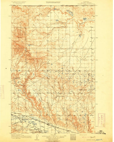 United States Geological Survey Cherry Ridge, MT (1913, 125000-Scale) digital map