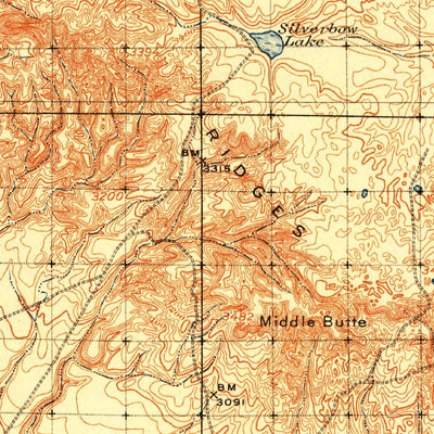 United States Geological Survey Cherry Ridge, MT (1913, 125000-Scale) digital map