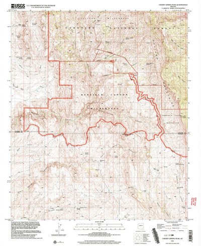 United States Geological Survey Cherry Spring Peak, AZ (1996, 24000-Scale) digital map