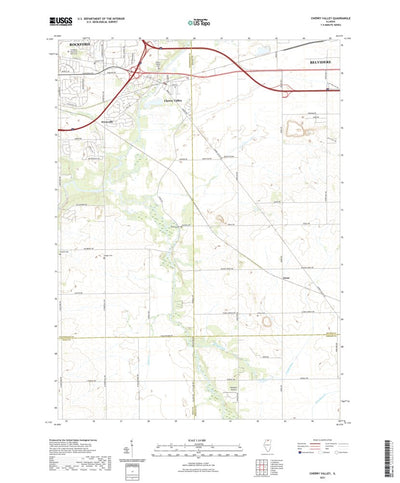 United States Geological Survey Cherry Valley, IL (2021, 24000-Scale) digital map