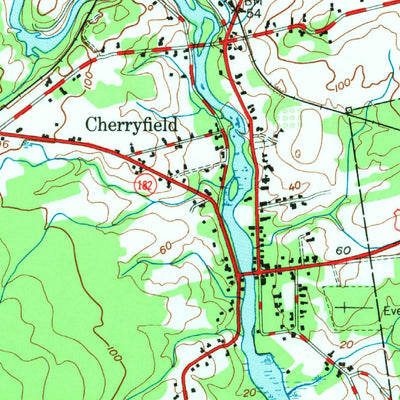 United States Geological Survey Cherryfield, ME (1950, 24000-Scale) digital map