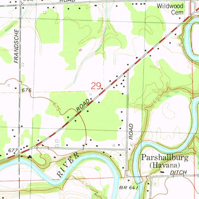 United States Geological Survey Chesaning West, MI (1974, 24000-Scale) digital map