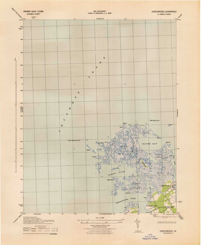United States Geological Survey Chesconessex, VA (1942, 31680-Scale) digital map