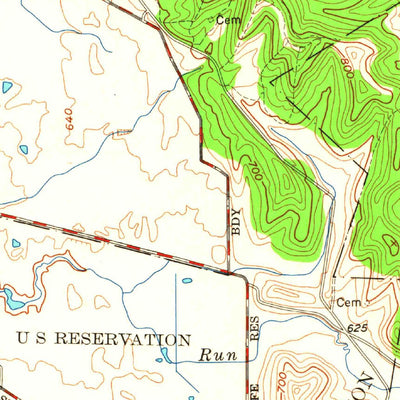 United States Geological Survey Cheshire, OH-WV (1958, 24000-Scale) digital map