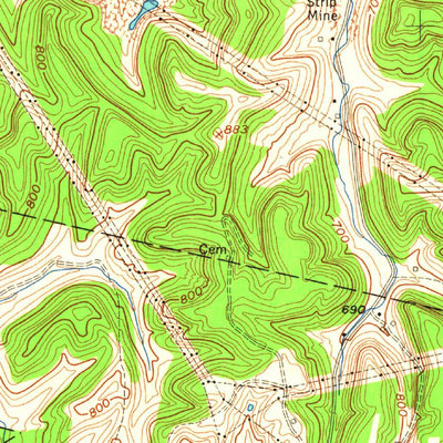 United States Geological Survey Cheshire, OH-WV (1958, 24000-Scale) digital map