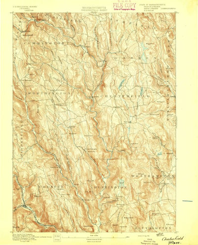 United States Geological Survey Chesterfield, MA (1893, 62500-Scale) digital map