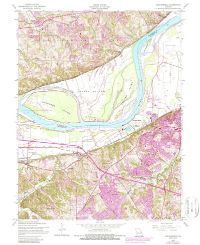 United States Geological Survey Chesterfield, MO (1954, 24000-Scale) digital map