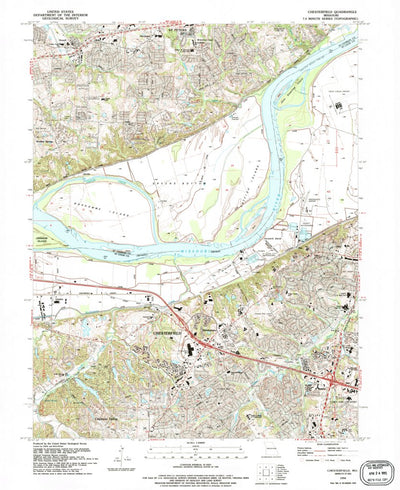 United States Geological Survey Chesterfield, MO (1994, 24000-Scale) digital map
