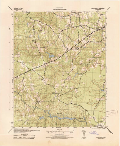 United States Geological Survey Chesterfield, VA (1943, 31680-Scale) digital map