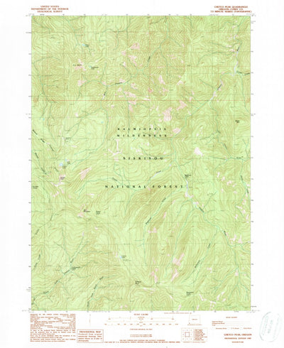 United States Geological Survey Chetco Peak, OR (1989, 24000-Scale) digital map