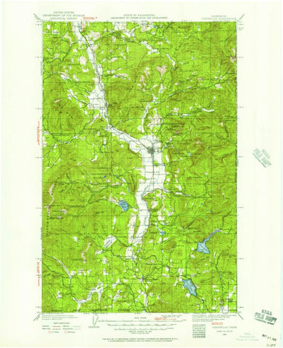 United States Geological Survey Chewelah, WA (1927, 125000-Scale) digital map