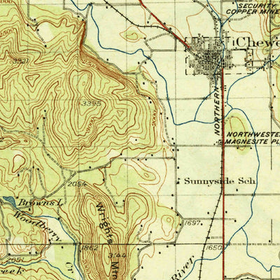United States Geological Survey Chewelah, WA (1930, 125000-Scale) digital map