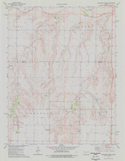 United States Geological Survey Cheyenne Creek, KS (1974, 24000-Scale) digital map