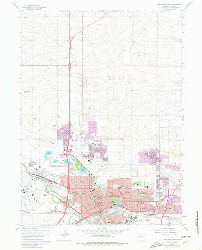 United States Geological Survey Cheyenne North, WY (1961, 24000-Scale) digital map