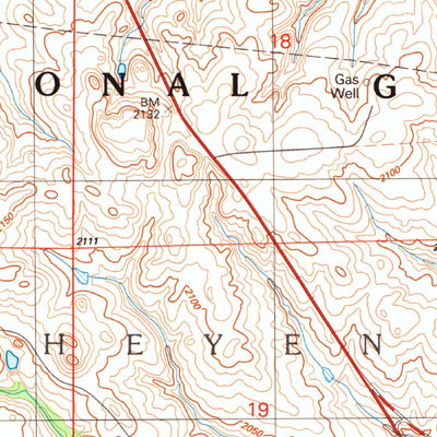 United States Geological Survey Cheyenne NW, OK (1989, 24000-Scale) digital map