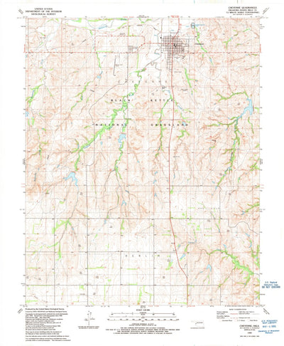 United States Geological Survey Cheyenne, OK (1989, 24000-Scale) digital map