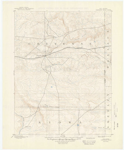 United States Geological Survey Cheyenne Wells, CO-KS (1894, 125000-Scale) digital map