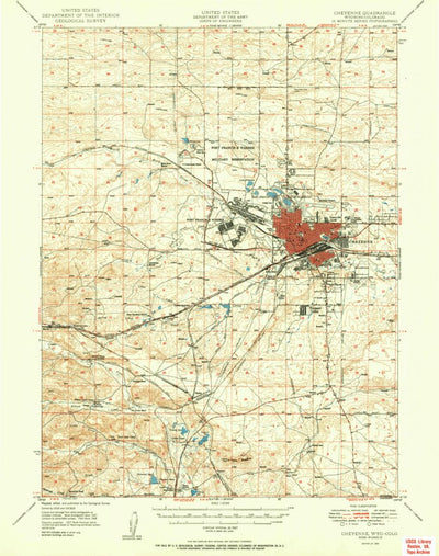 United States Geological Survey Cheyenne, WY (1950, 62500-Scale) digital map