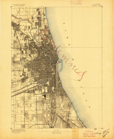 United States Geological Survey Chicago, IL-IN (1889, 62500-Scale) digital map