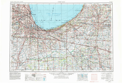 United States Geological Survey Chicago, IL-IN-MI (1953, 250000-Scale) digital map