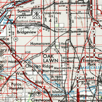 United States Geological Survey Chicago, IL-IN-MI (1953, 250000-Scale) digital map